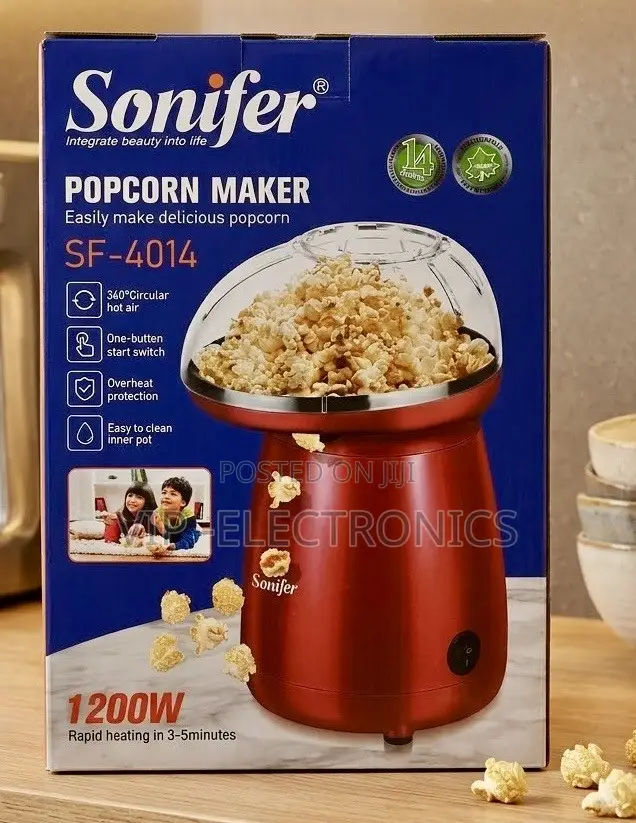 Sonifer Electric Popcorn Maker Powered by 1200W Appliance Uses a 360