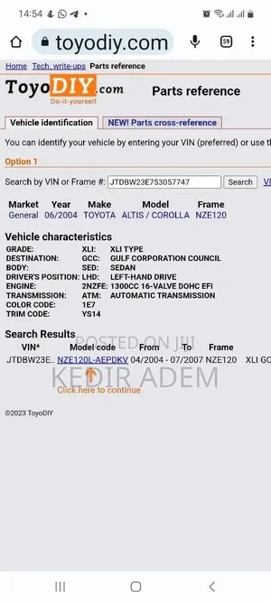 Toyota Corolla 2005 Silver