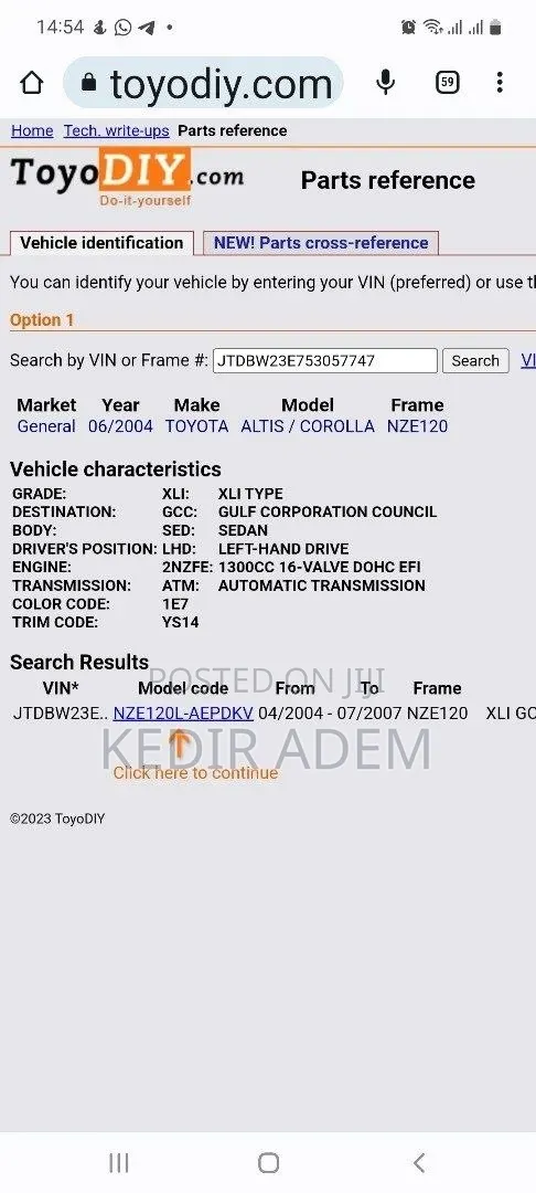 Toyota Corolla 2005 Silver
