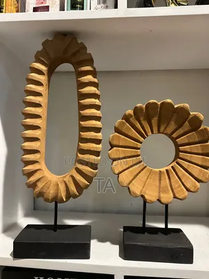 Handcrafted Wooden Decor Sculptures የአበባ ቅርጽ ያላቸው ቅርጻቅርጽ ቅርፅ