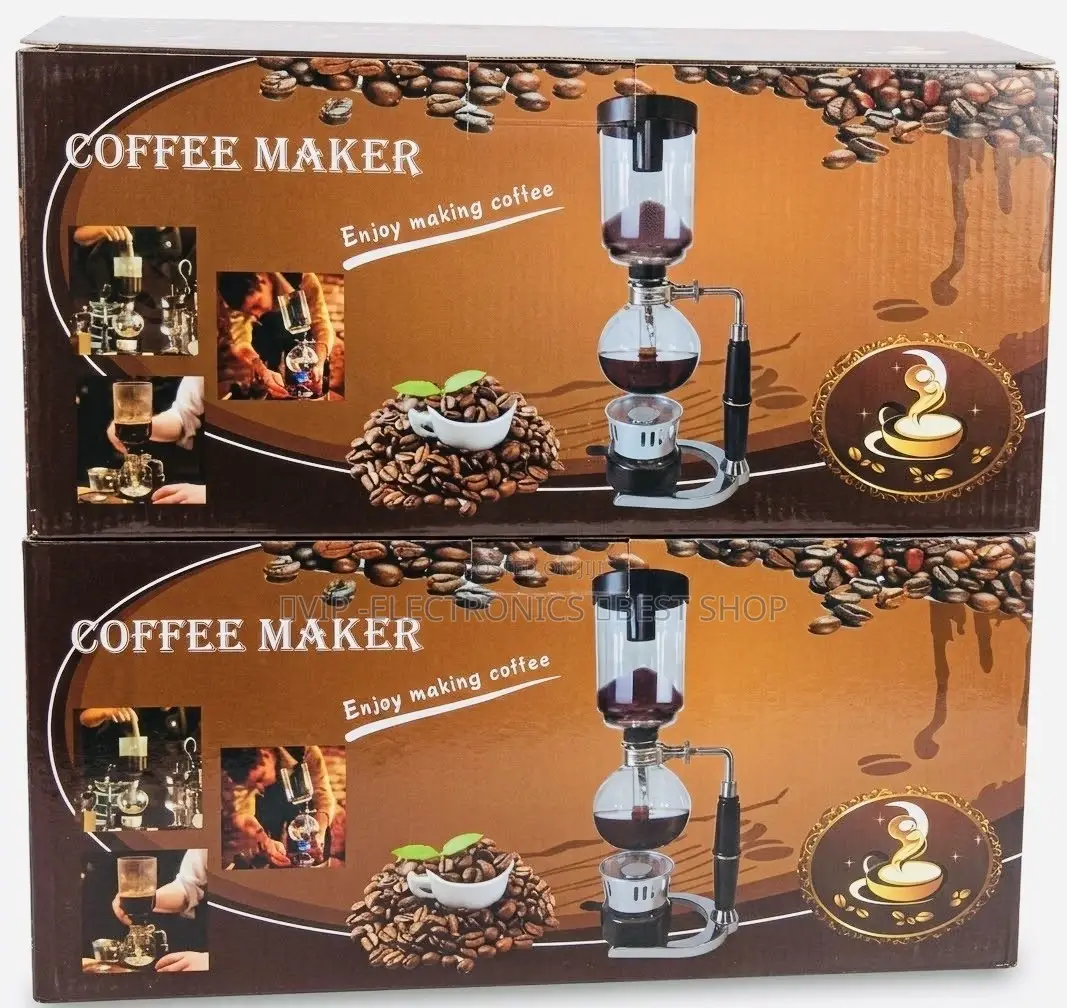 Siphon Vacuum Coffee Maker – 5-Cup Glass Coffee Pot, Double Box