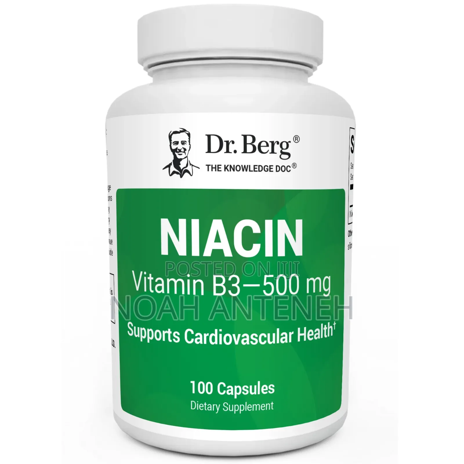 Dr. Berg Niacin (Vitamin B3 – 500 Mg, 100 Capsules)