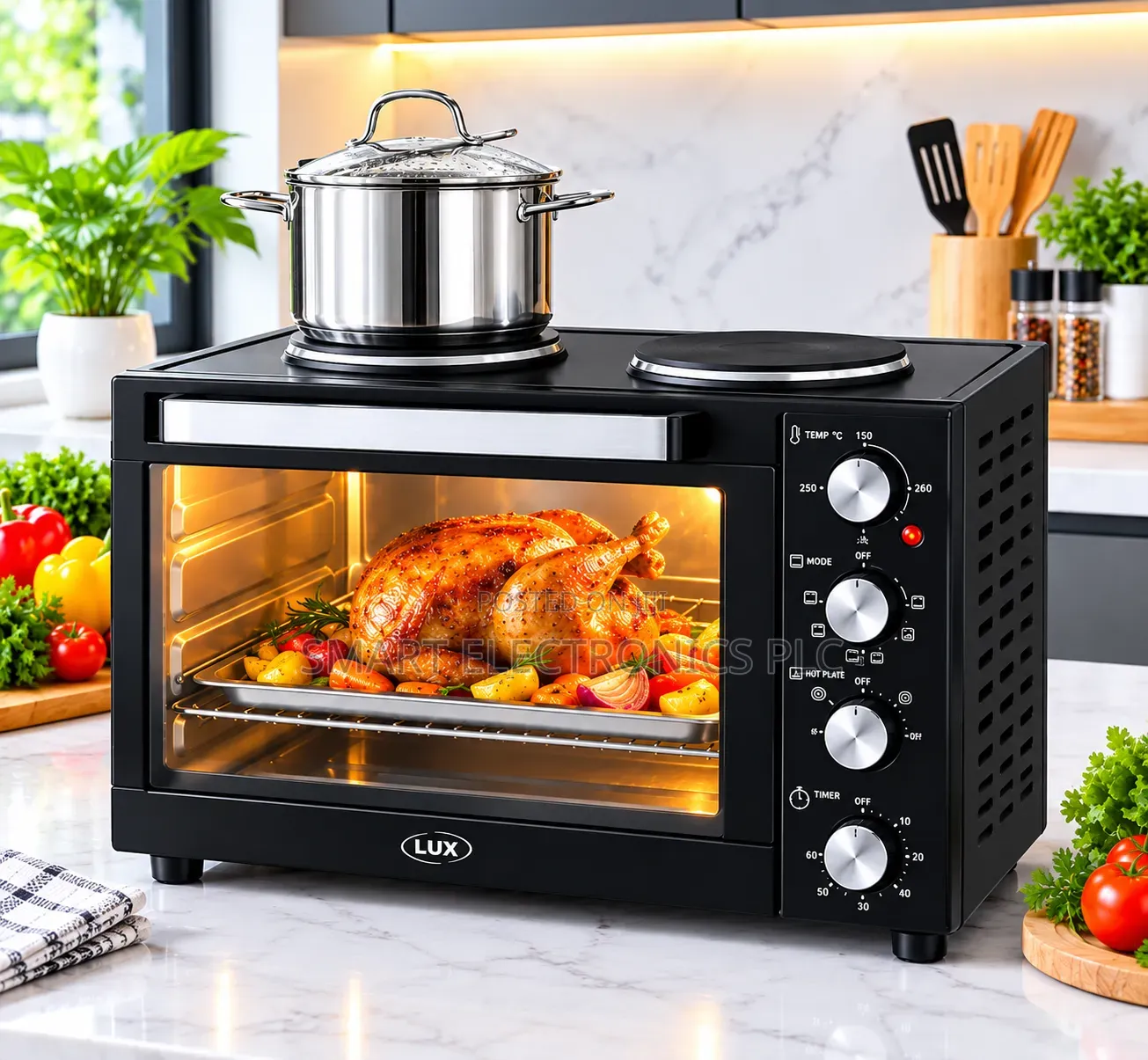 Lux Mini Oven With Double Hot Plates – 45l / 60l