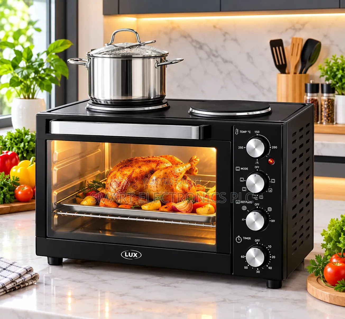 Lux Mini Oven With Double Hot Plates – 45l / 60l