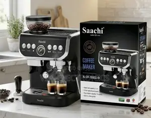 Saachi Espresso Coffee Maker – 1450W, Built-in Coffee Grinder & 19-Bar