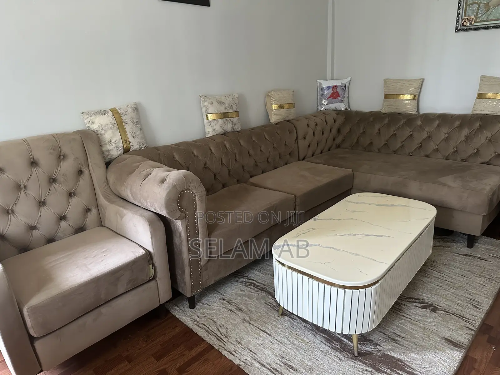 Elegant L-Shaped Sofa for Sale