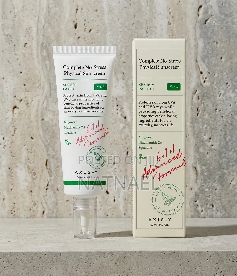 AXIS-Y Complete No-Stress Physical Sunscreen SPF 50+ PA++ 
​የፀሃይ መከላከያ