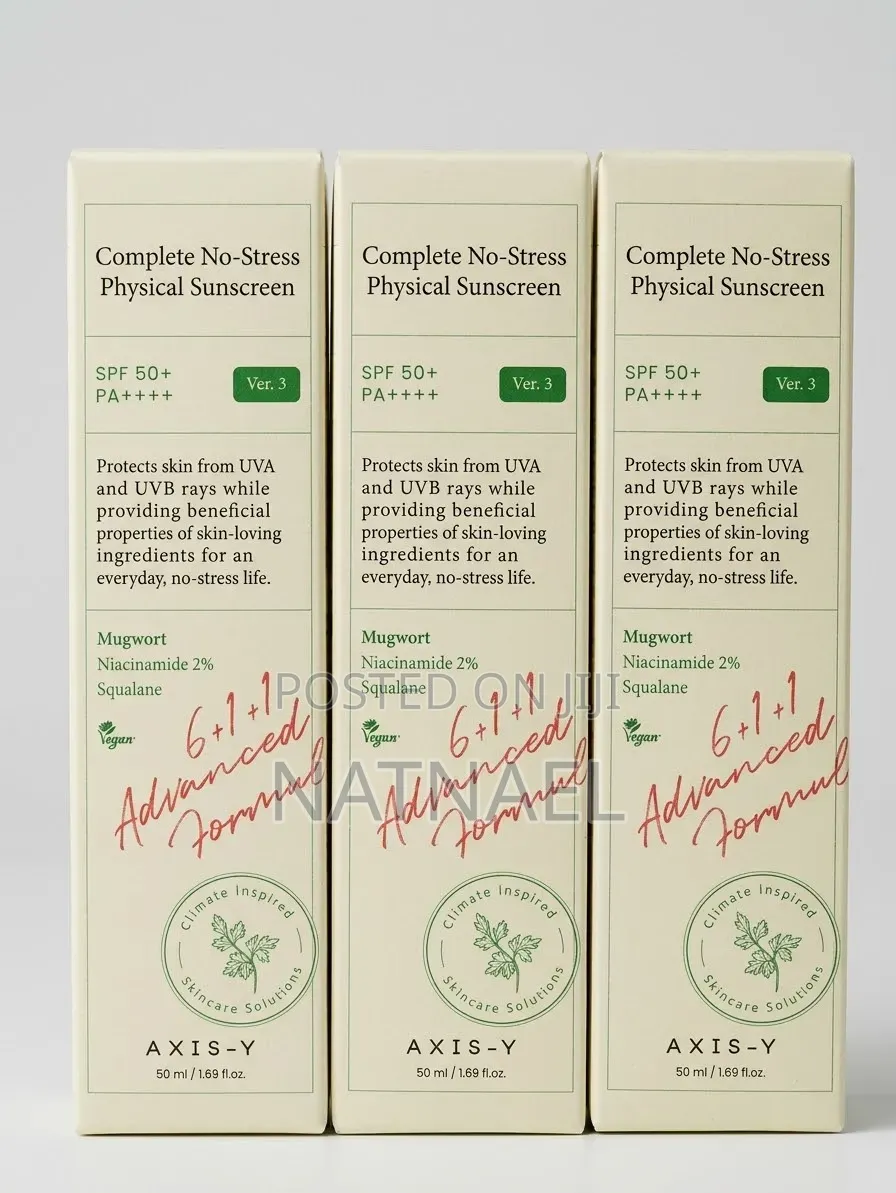 AXIS-Y Complete No-Stress Physical Sunscreen SPF 50+ PA++ 
​የፀሃይ መከላከያ