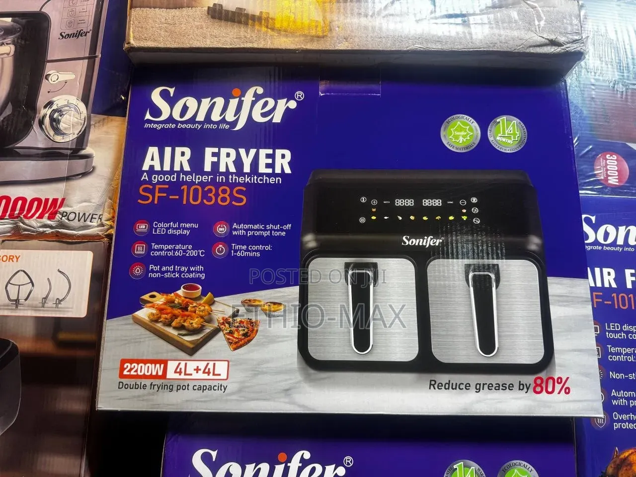 SONIFER DOUBLE AIR FRYER 4L + 4L – Cook More, Enjoy More!