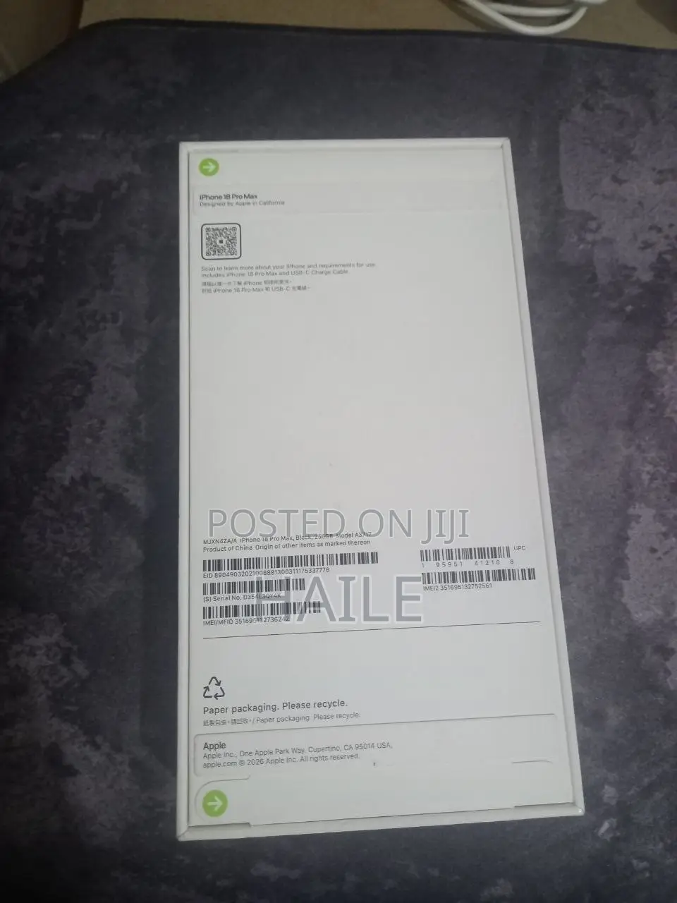 New Apple iPhone 18 Pro Max 256 GB Black