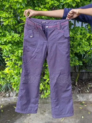 Purple/Plum-Toned Low-Rise Cargo Trousers