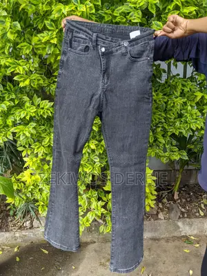Washed Black Low-Rise Flared Denim Jeans