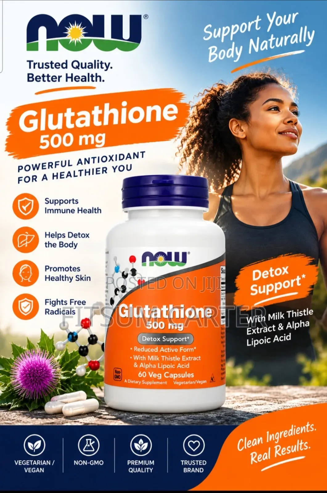 NOW Glutathione 500 Mg – 60 Veg Capsules