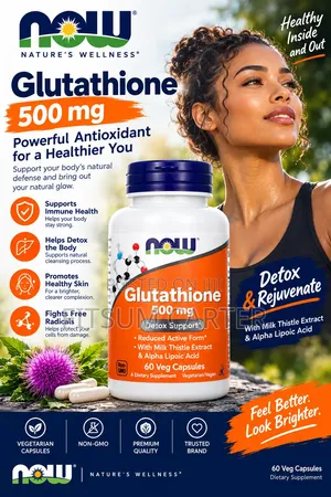 NOW Glutathione 500 Mg – 60 Veg Capsules