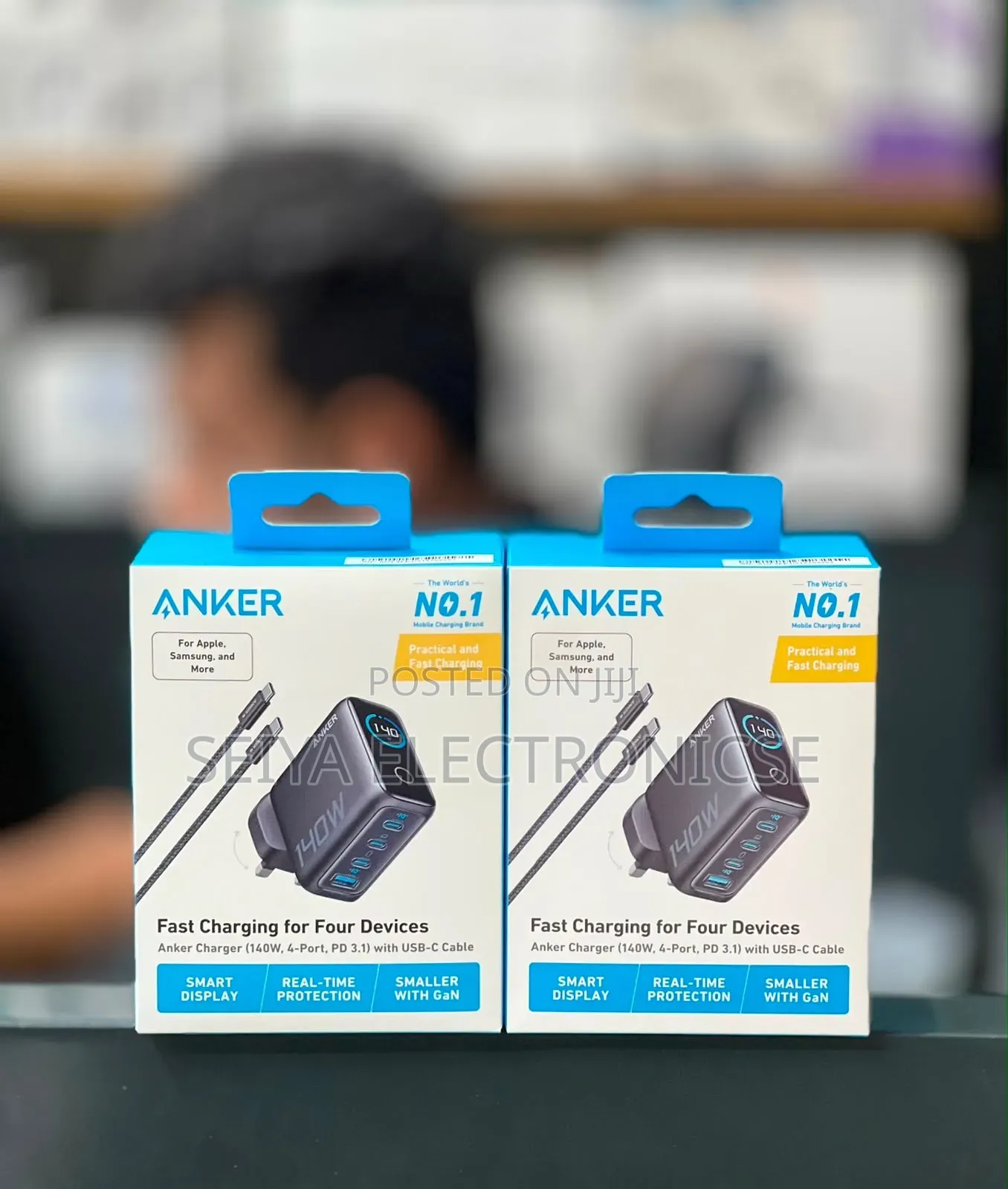Anker 140W 4-Port GaN Fast Charger With Smart Display – Original Box