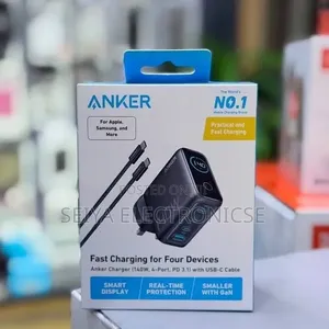 Anker 140W 4-Port GaN Fast Charger With Smart Display – Original Box
