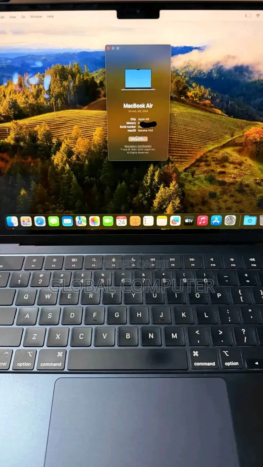 New Laptop Apple MacBook Air 2024 M3 8GB Apple M3 SSD 256GB