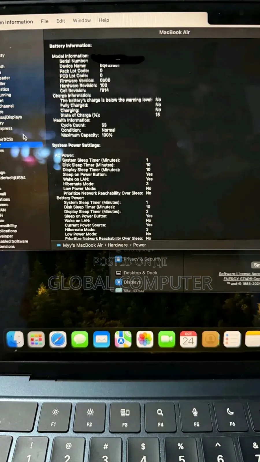 New Laptop Apple MacBook Air 2024 M3 8GB Apple M3 SSD 256GB