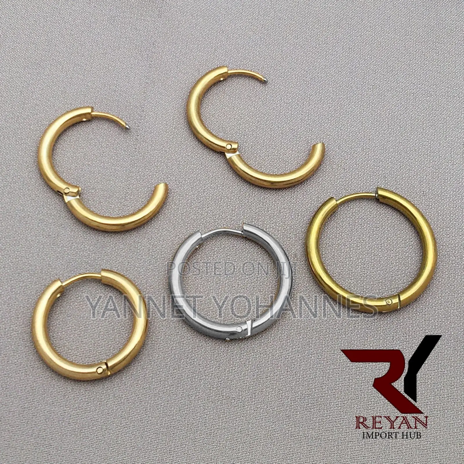 Silver & Gold Hoop Earrings 12mm
