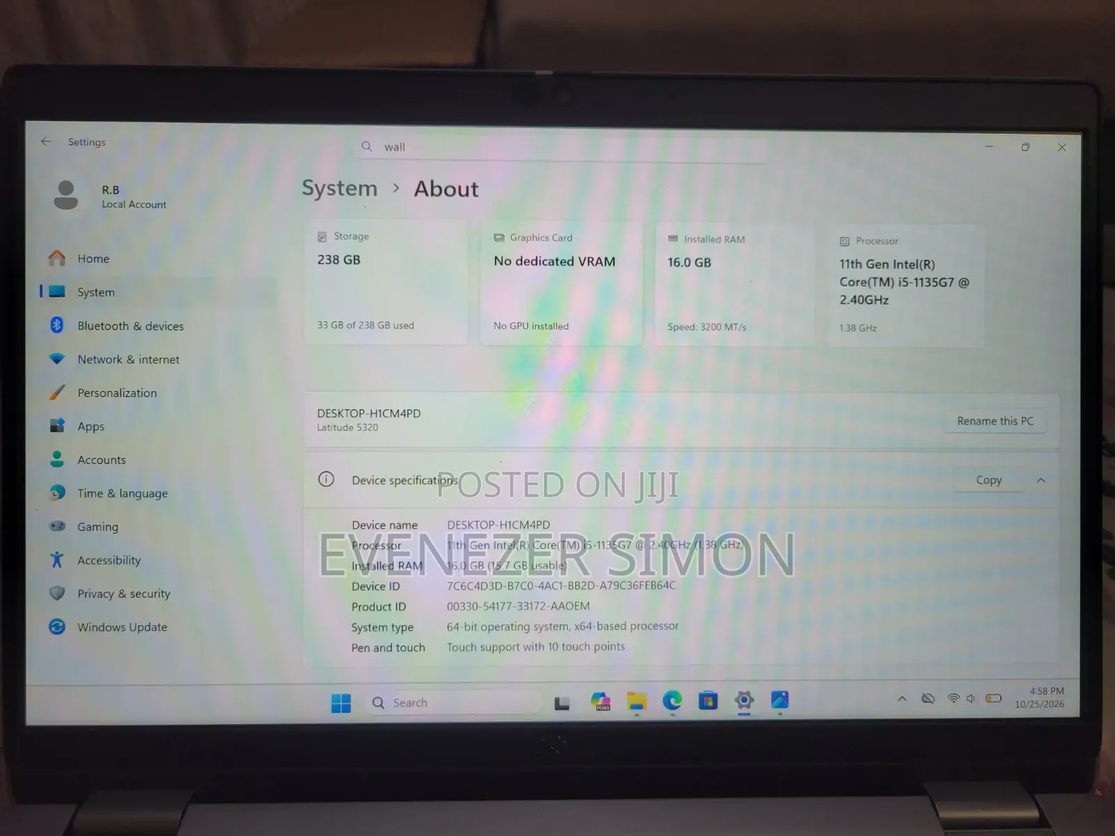 Laptop Dell Latitude 5320 16GB Intel Core i5 SSD 256GB
