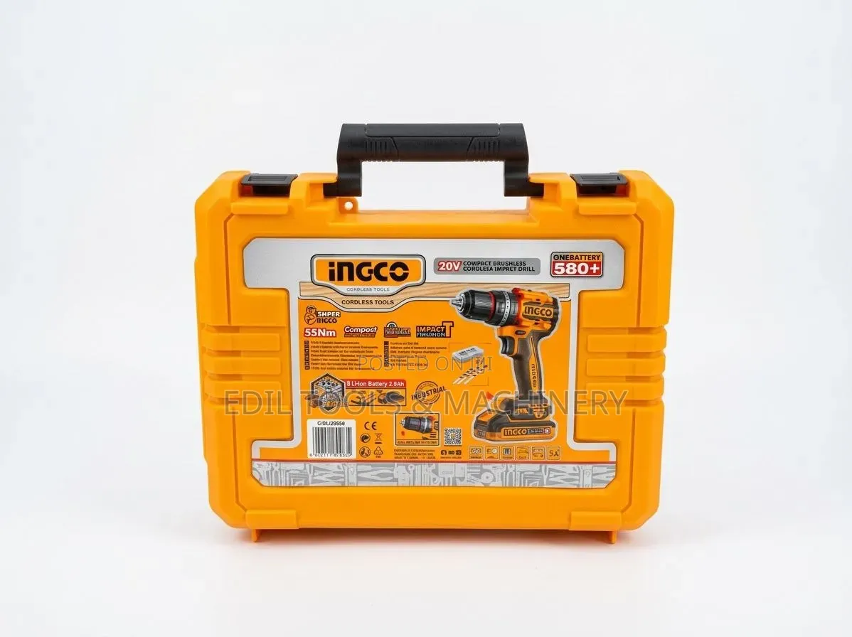 INGCO 20V Brushless Impact Drill Set