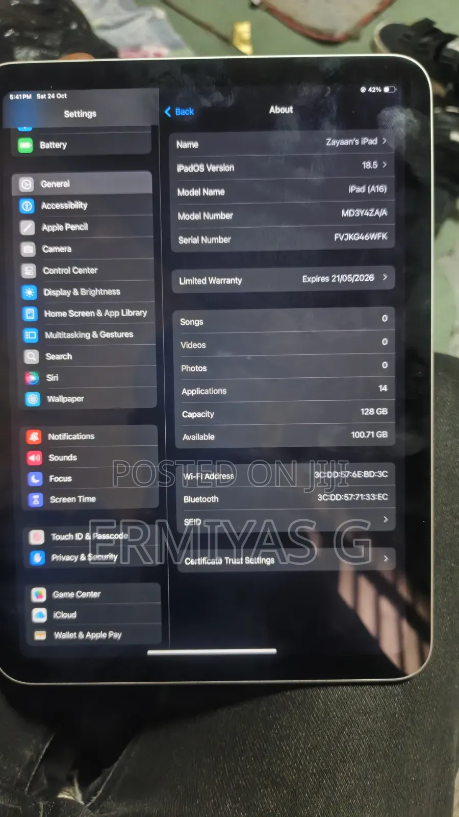New Apple iPad (2025) 128 GB Silver