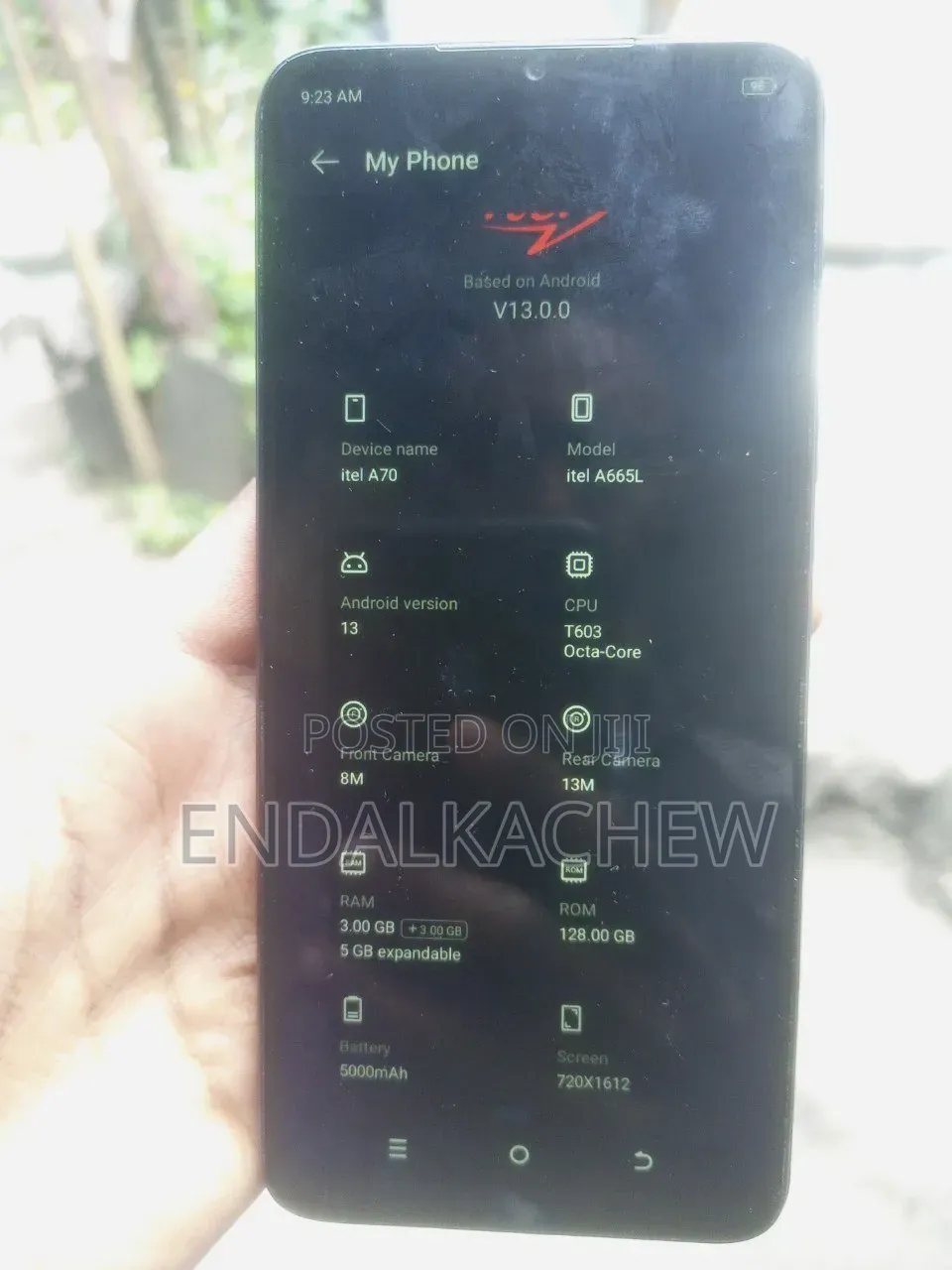New Itel A70 128 GB Black