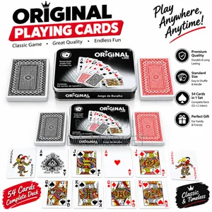Baralho 100% Plastic Playing Card Set in a Metal Tin Case