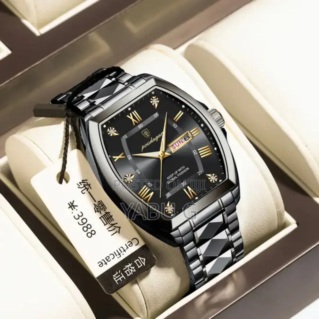 Poedagar a Tonneau-Shaped (Wine Barrel) Men's Quartz Wristwatch
