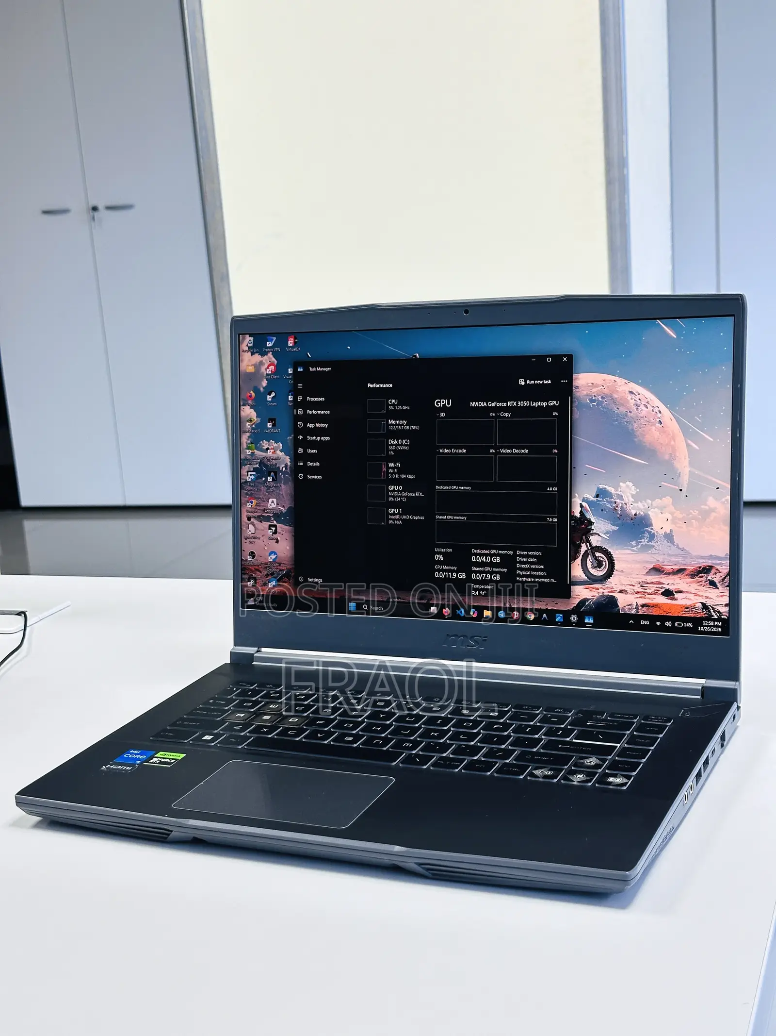 New Laptop MSI GF75 Thin 16GB Intel Core i5 SSD 512GB