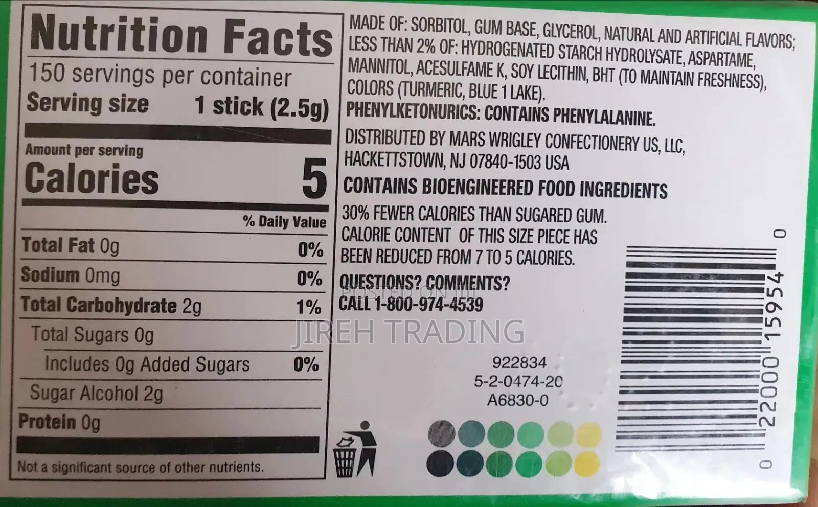 Extra Spearmint Sugar-Free Chewing Gum – 2 Packs