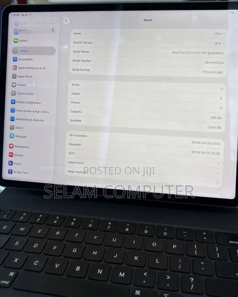 New Apple iPad (2025) 256 GB White