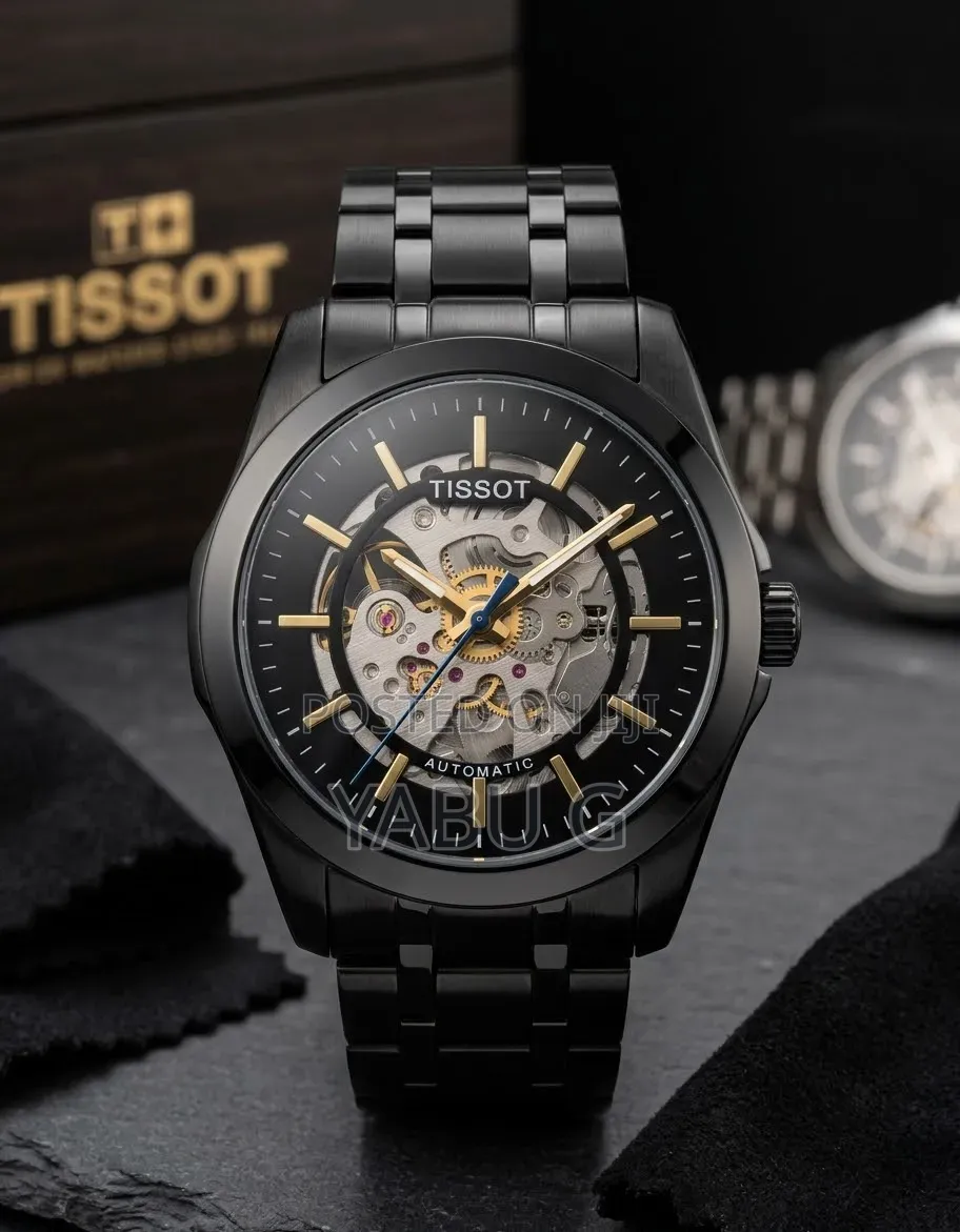 Tissot-Branded Automatic Mechanical Watch With a Black PVD-coated