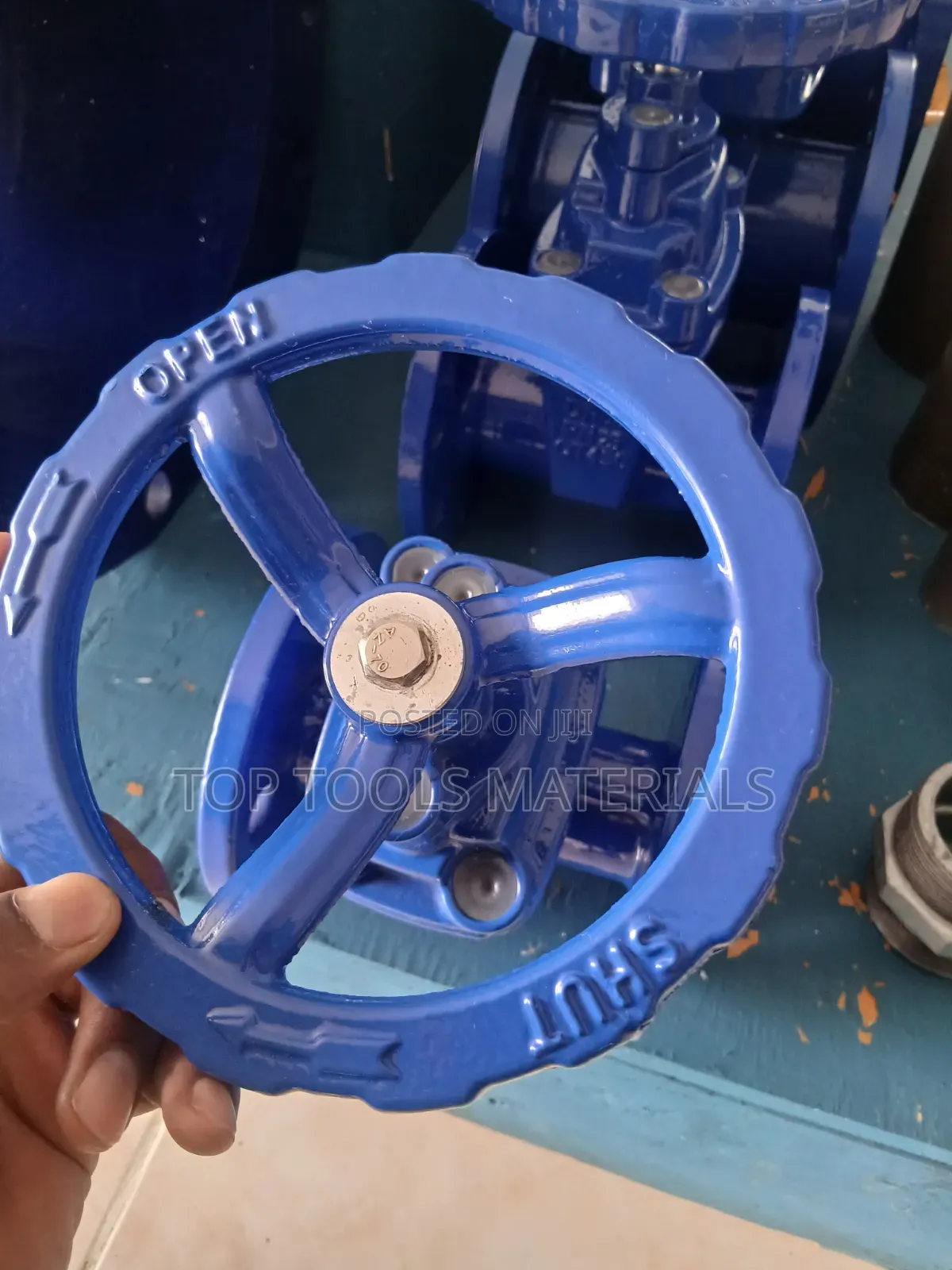 Blue Flanged Ductile Iron Resilient-Seatemarked With DN50 and PN16