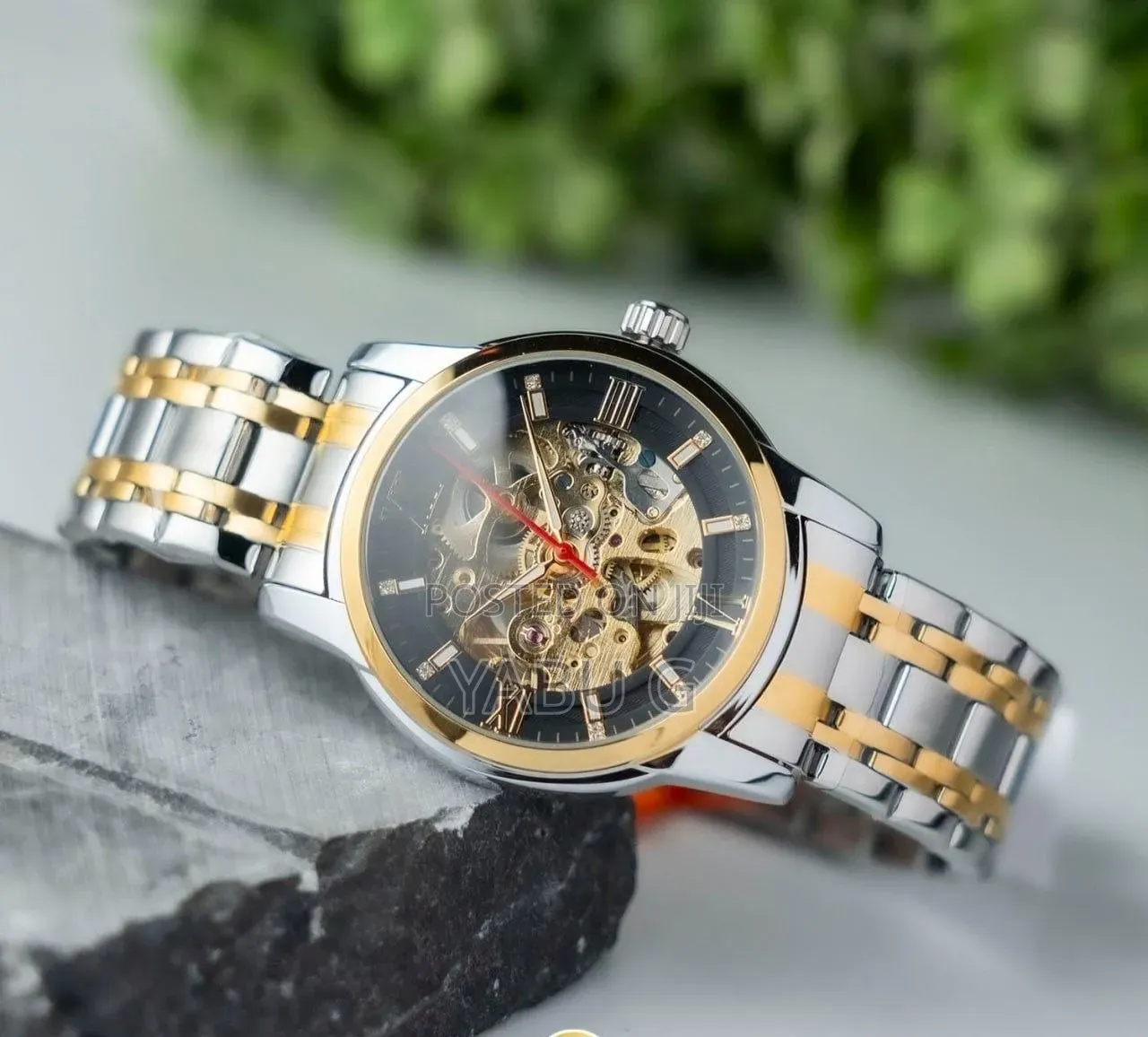 High Quality Men Boys Skeleton Stainless Steel Automatic