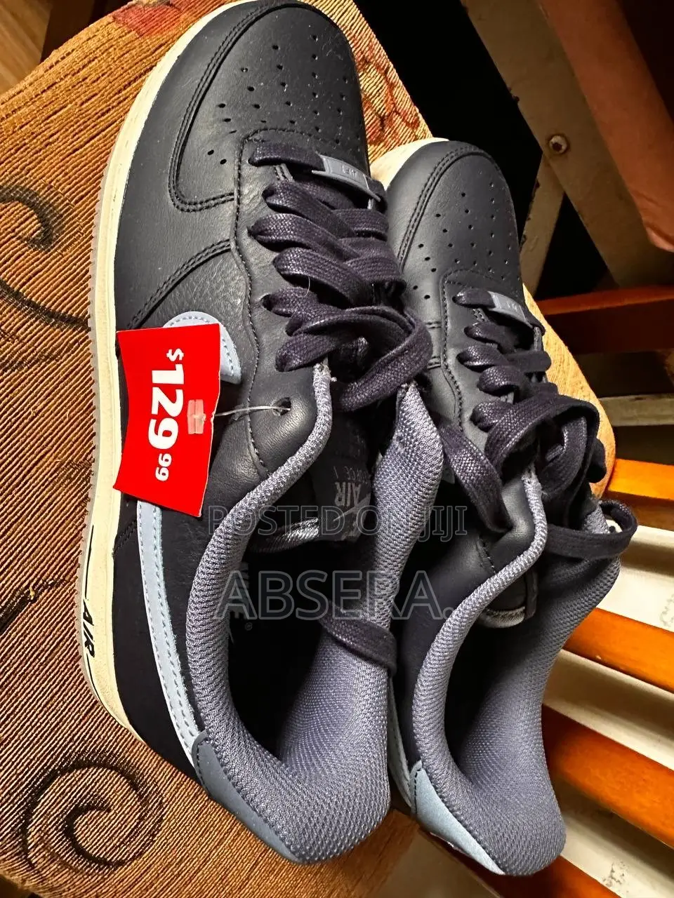 Nike Air Force 1 '07 Low Men's Sneakers – Black/Grey With Cream Sole