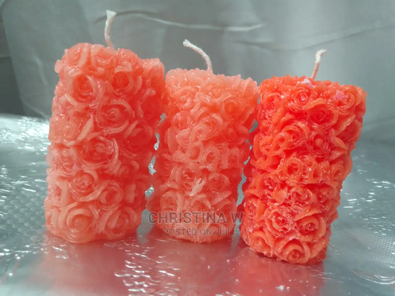 Flower Pattern Candle 3 Pieces