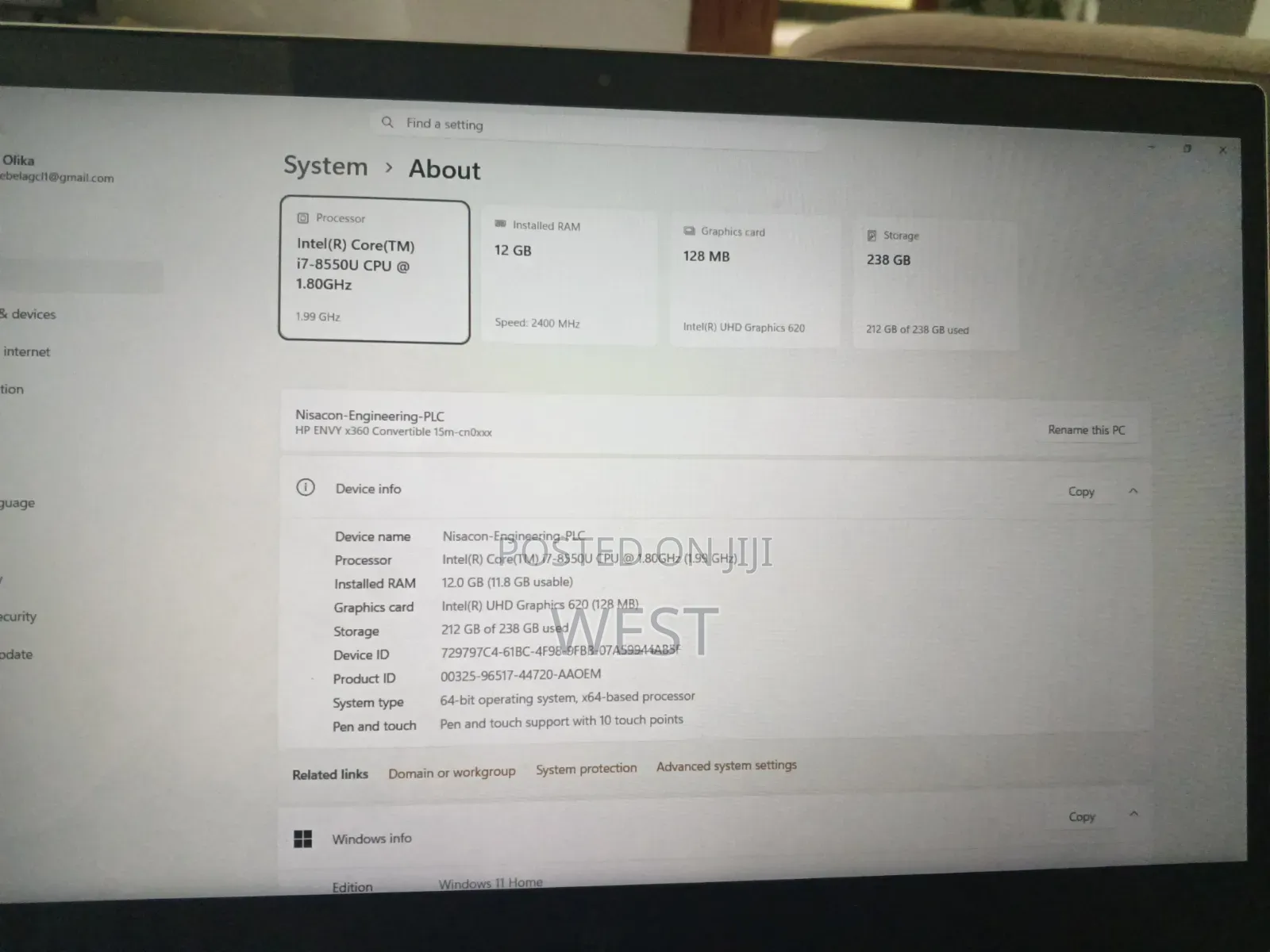 Laptop HP Envy x360 16GB Intel Core i7 SSD 256GB