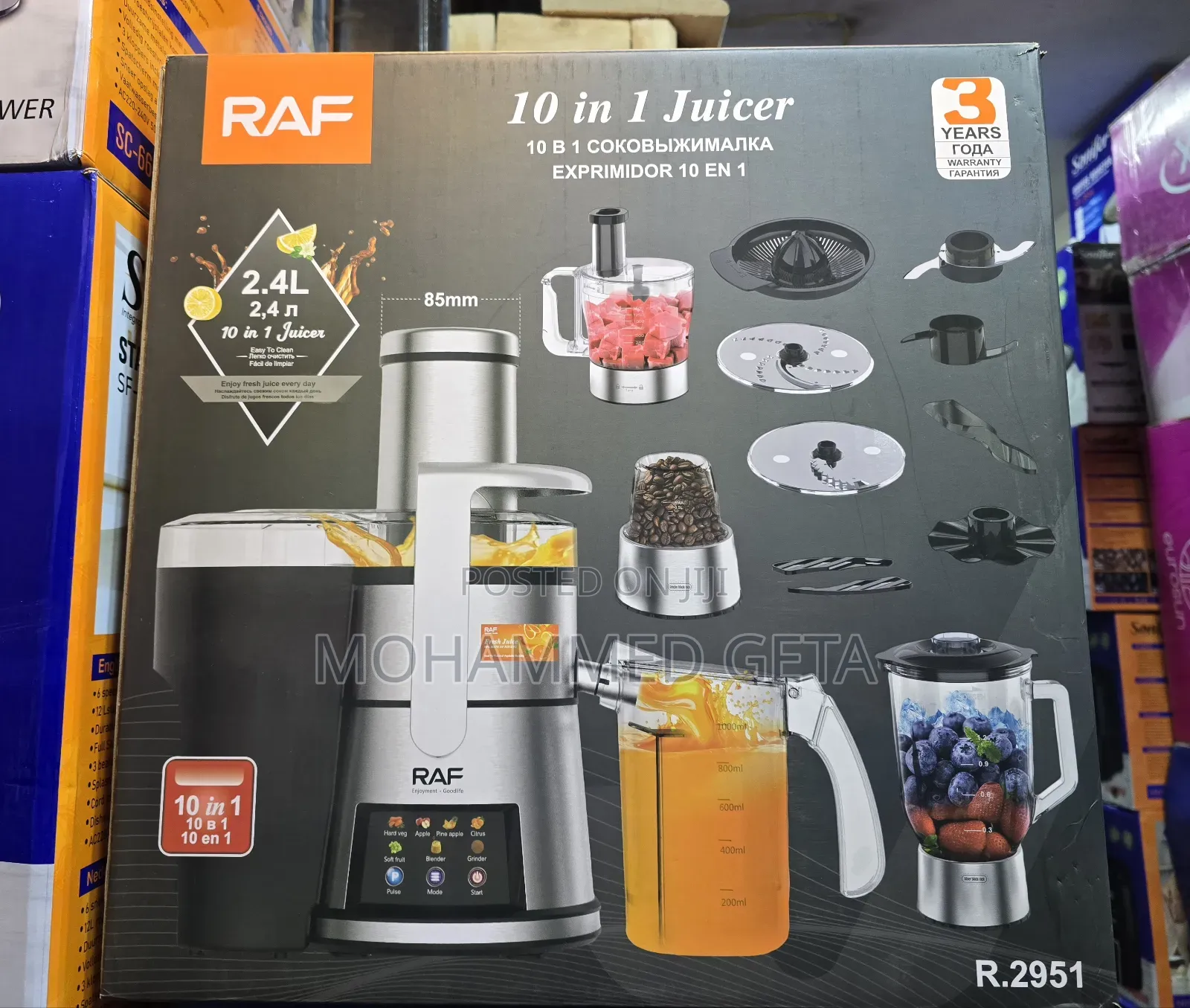 RAF 10 in 1 Juicer (Multifunction Food Processor and Juice Extractor
