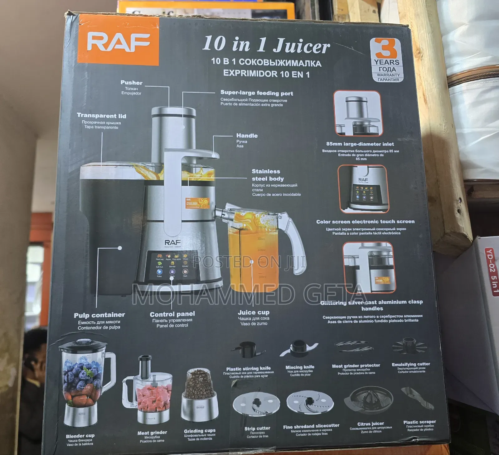 RAF 10 in 1 Juicer (Multifunction Food Processor and Juice Extractor