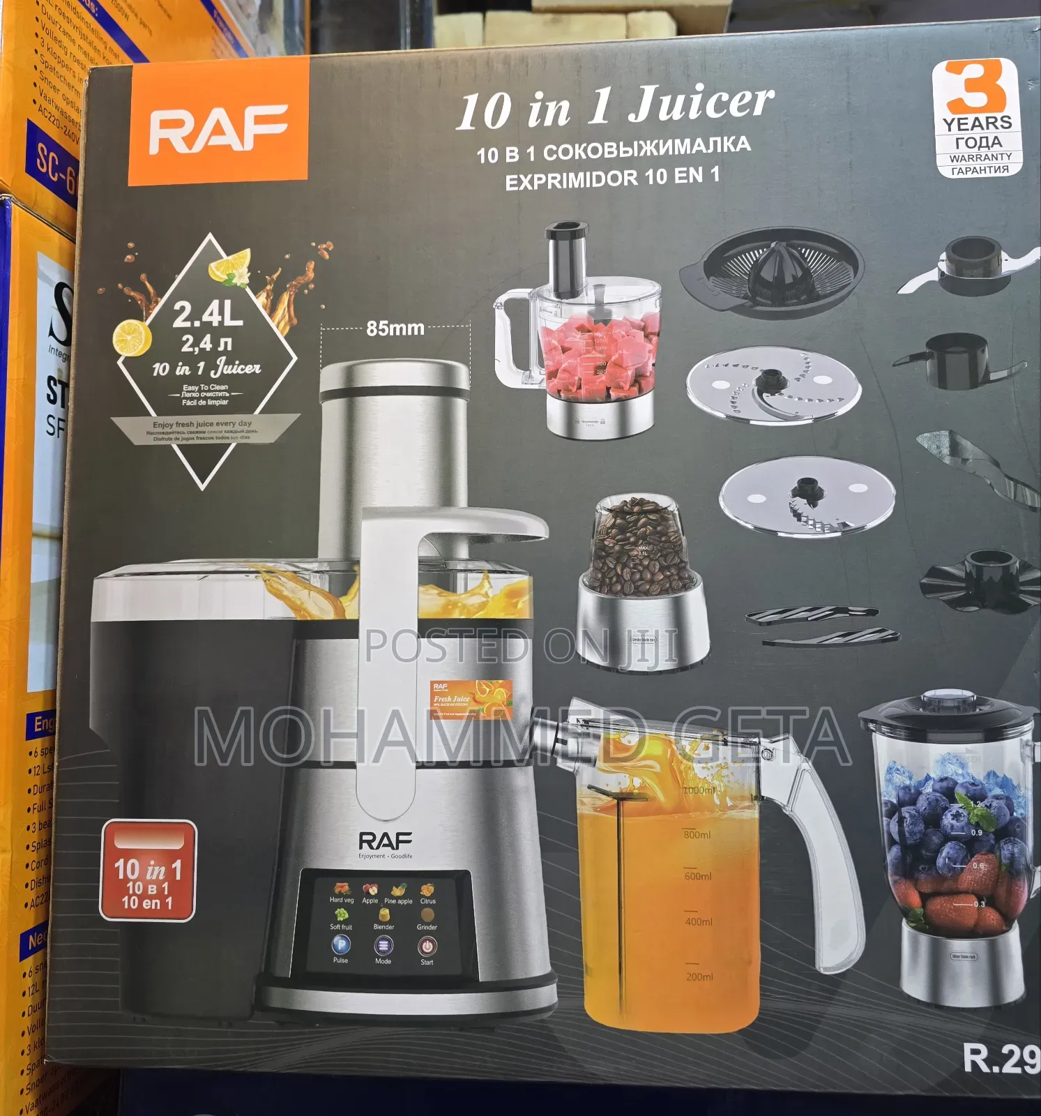 RAF 10 in 1 Juicer (Multifunction Food Processor and Juice Extractor