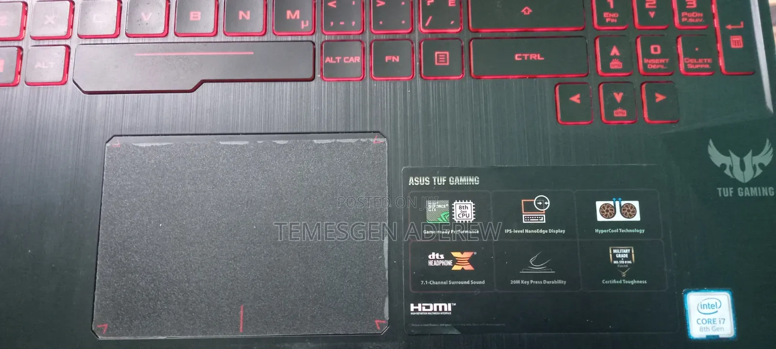 Laptop Asus TUF Gaming A15 16GB Intel Core i7 HDD+SSD 1T