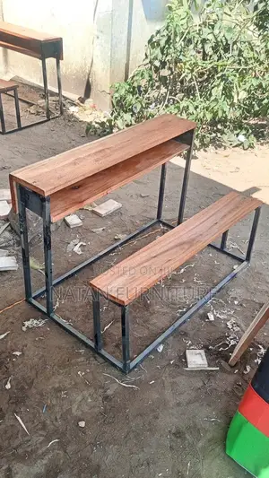 Students School Chair Combined Desk Three Sites Metal RHs and Wooden