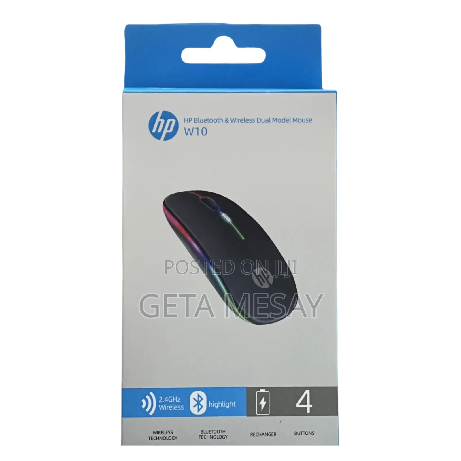 HP W10 Bluetooth እና 2.4GHz ሪቻርጀብል ዋየርለስ ቻርጂንግ ማውስ – ጌታ ቴክ