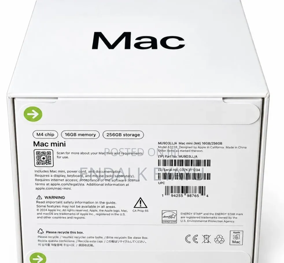 Desktop Computer Apple Mac Mini 16GB SSD 256GB