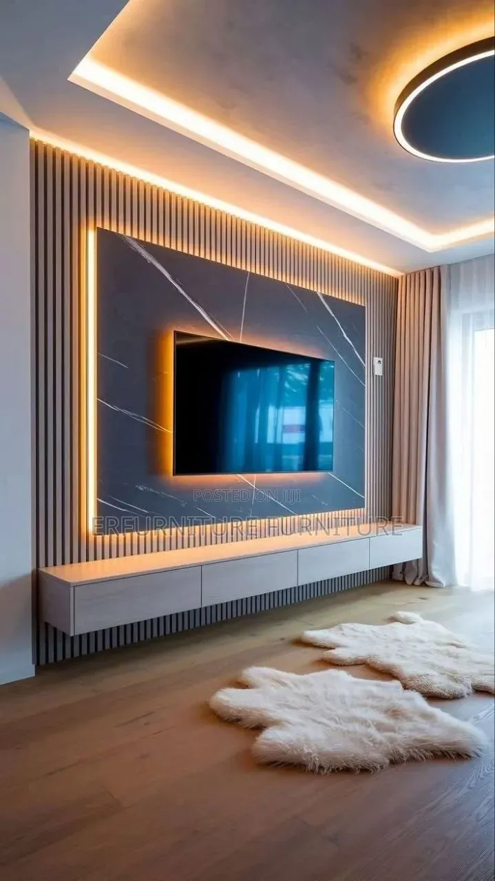 Modern TV Wall Unit With LED Lighting