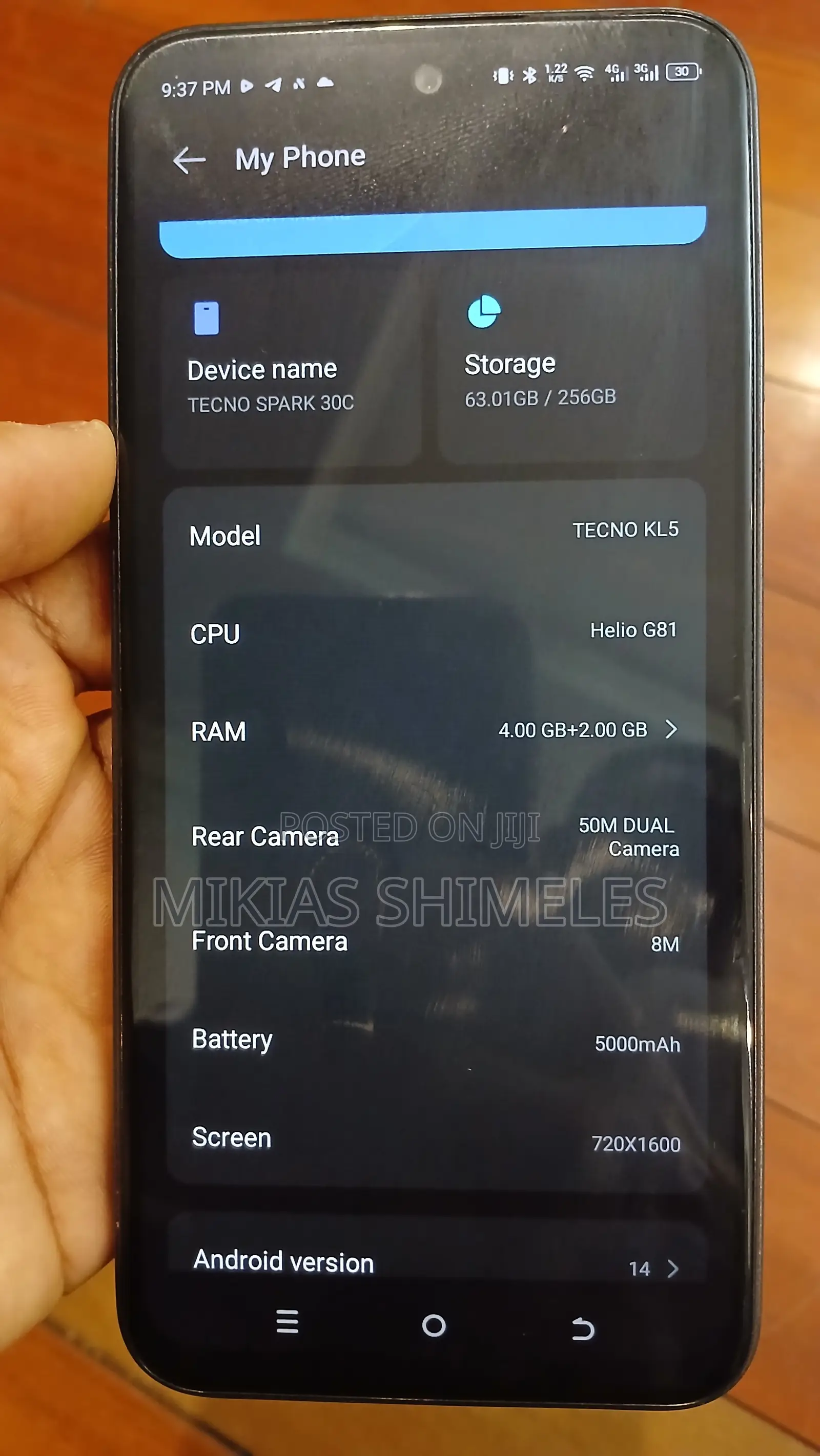 Tecno Spark 30C 128 GB Black