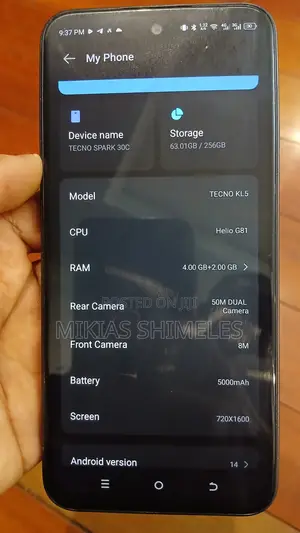 Tecno Spark 30C 128 GB Black