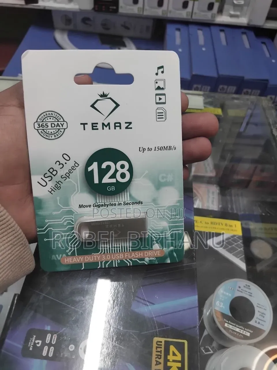 TEMAZ 128GB Heavy Duty USB 3.0 Flash Drive.