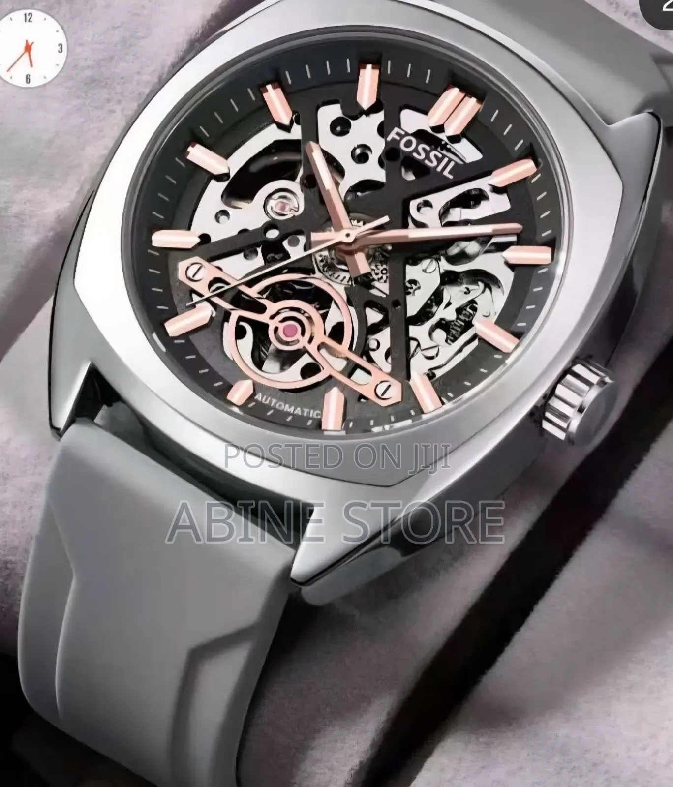 Fossil Automatic Skeleton Men's Watch - Grey Strap - Brand New